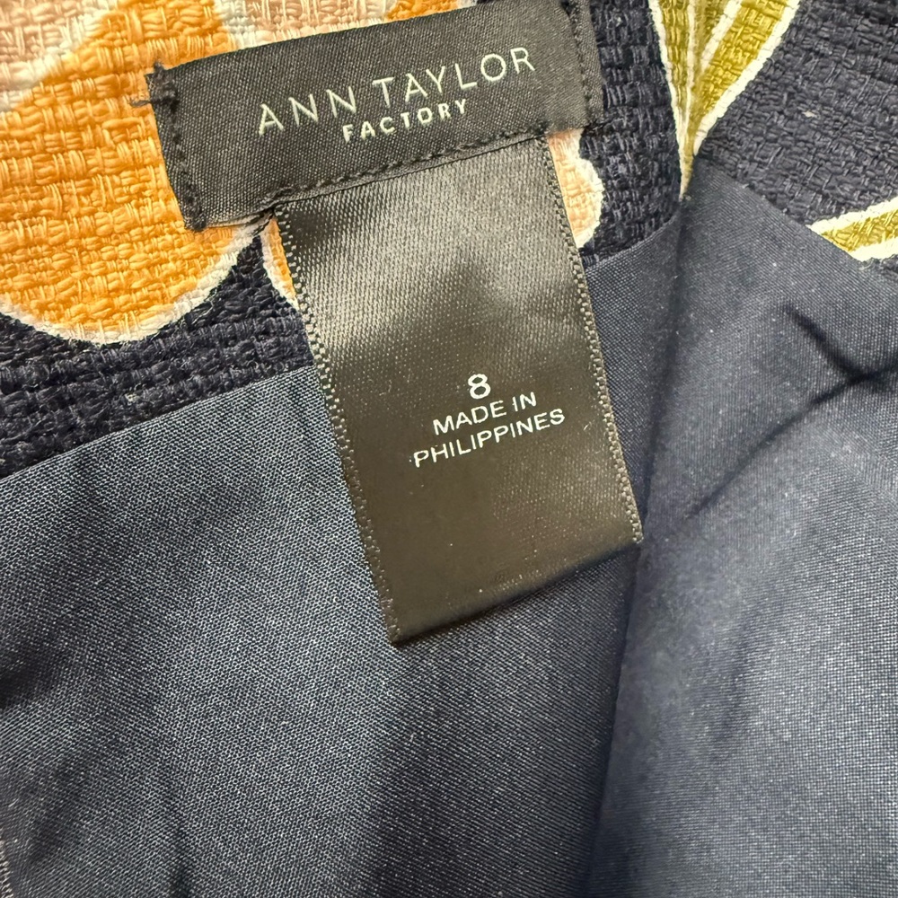 Ann Taylor Black Skirt with Orange Floral Design - Picture 5 of 6